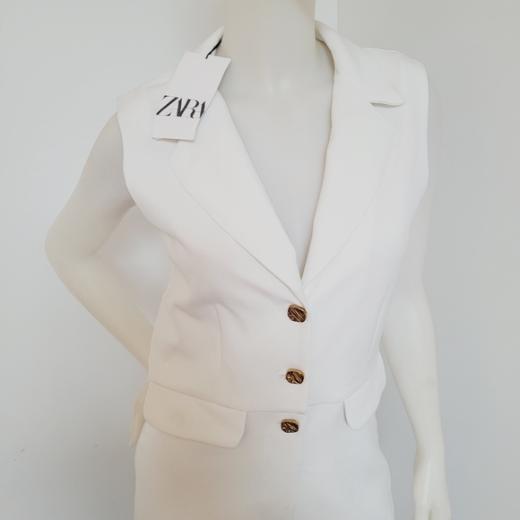 Zara blazer style jumpsuit shorts size XS NWT - Picture 3 of 8